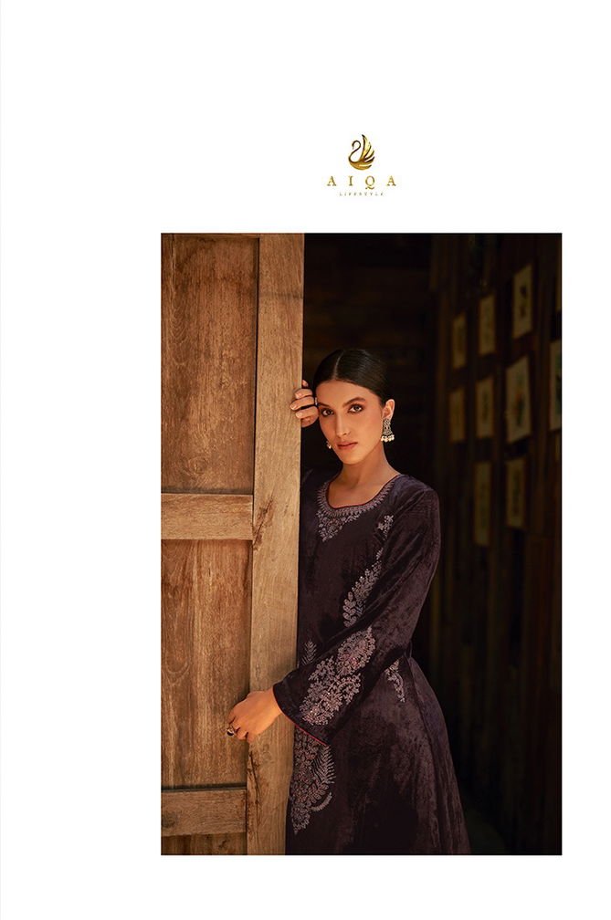 Elie By Aiqa Pure Velvet Top Bottom With Dupatta Dress Material Catalog